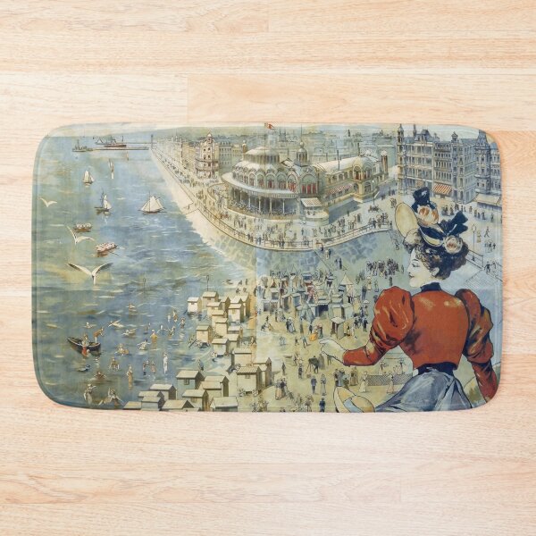 Item preview, Vintage Art Nouveau Travel Poster | Belle Époque Style | Summer in Ostend | Elegant Beach & Leisure Scene designed and sold by artofuniverse.
