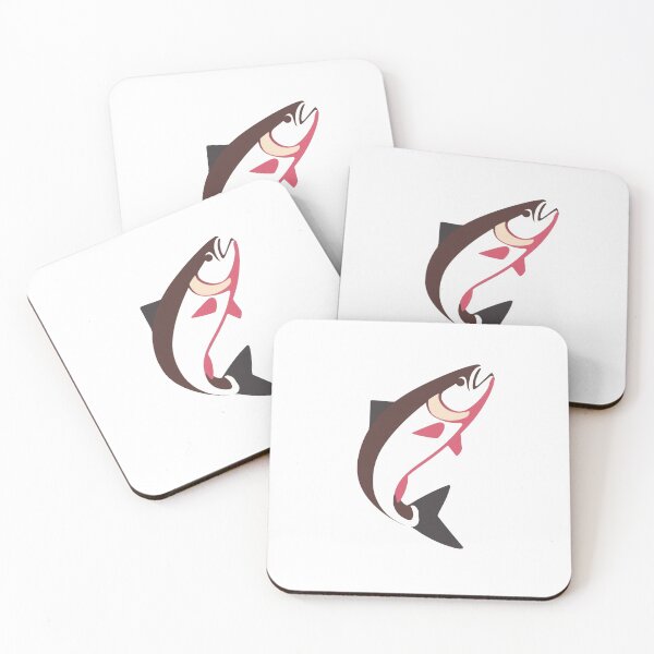 Item preview, Realistic Humpy Salmon Jumping – Nature Wildlife Art – Alaska River Scene designed and sold by EcoArtTees.