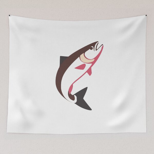 Item preview, Realistic Humpy Salmon Jumping – Nature Wildlife Art – Alaska River Scene designed and sold by EcoArtTees.