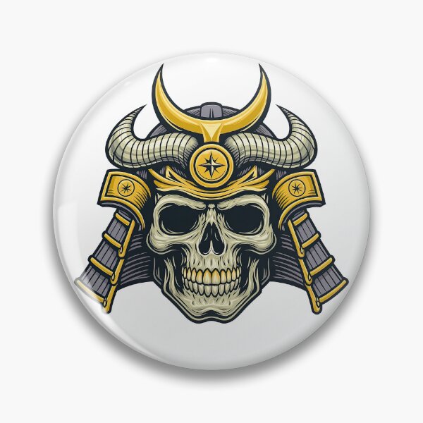 Item preview, Samurai Skull Helmet with Horns and Gold Armor designed and sold by ArtfulWeave.