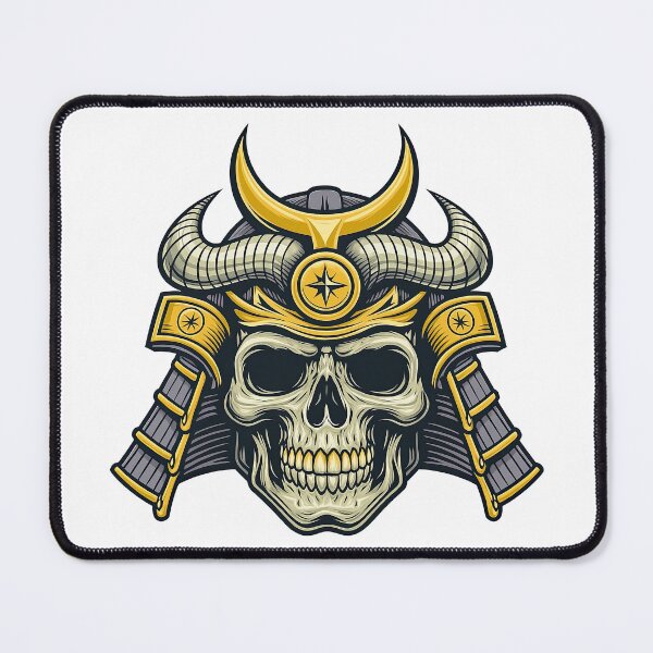 Item preview, Samurai Skull Helmet with Horns and Gold Armor designed and sold by ArtfulWeave.