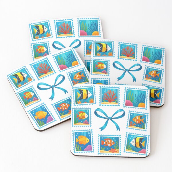 Item preview, Underwater Stamp Collection with Fish and Coral designed and sold by ArtfulWeave.