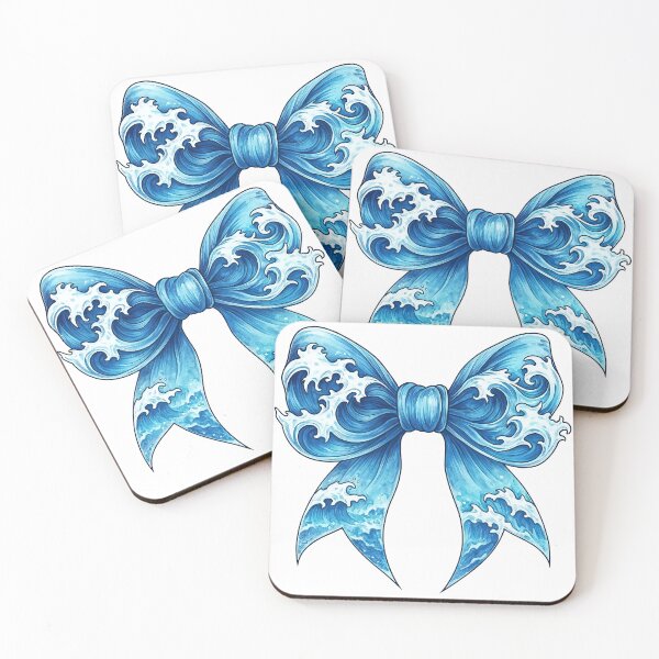Item preview, Ocean Wave Blue Bow with Water Splash Effect designed and sold by ArtfulWeave.