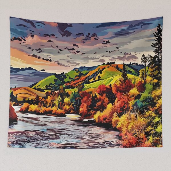 Artikelvorschau, Farbenfrohe Flusslandschaft entworfen und verkauft von tomorrowsart.
