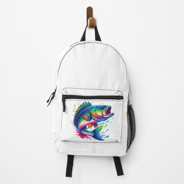 Item preview, Vibrant Rainbow Splash Bass Fish Illustration designed and sold by ArtfulWeave.