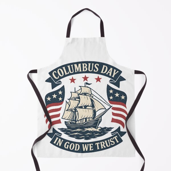 Item preview, Columbus Day Patriotic Vintage Ship Design – American Flag USA Pride ''In God We Trust'' designed and sold by Tommy's Arts.