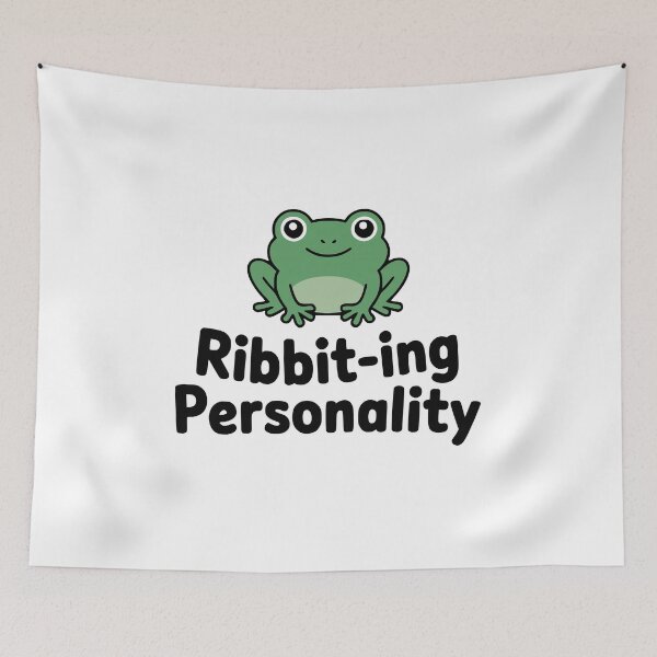Item preview, Ribbit-ing Personality! Cute Frog Pun designed and sold by PMCreative.