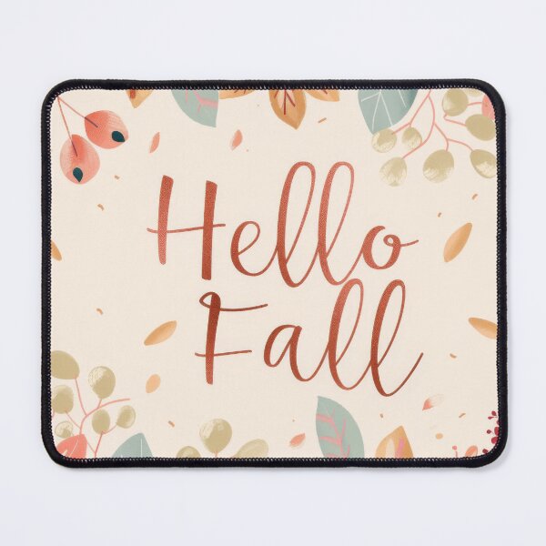 Item preview, Autumn greeting card with colorful leaves and text hello fall, AI generated designed and sold by dvoevnore.