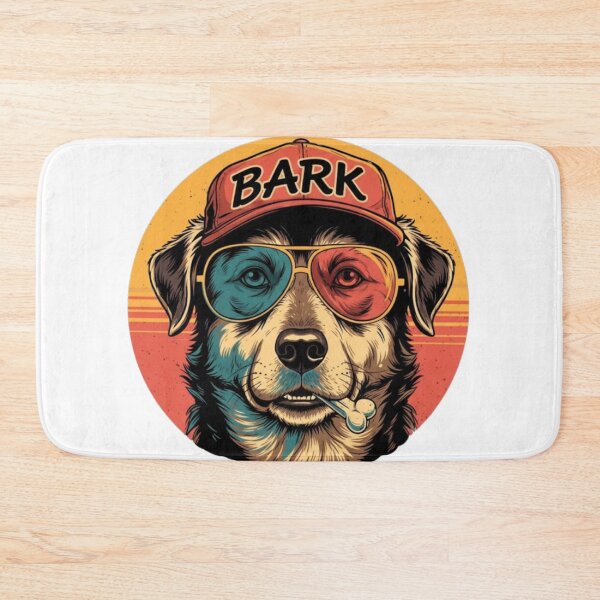 Item preview, Retro Dog Lover Design – ‘BARK’ Cool Dog with Vintage Cap & Sunglasses – Funny Pet Gift Illustration designed and sold by MadeByACJ.