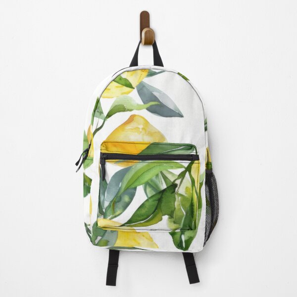 Item preview, Watercolor illustration of yellow lemons with green leaves on white background, AI generated designed and sold by dvoevnore.