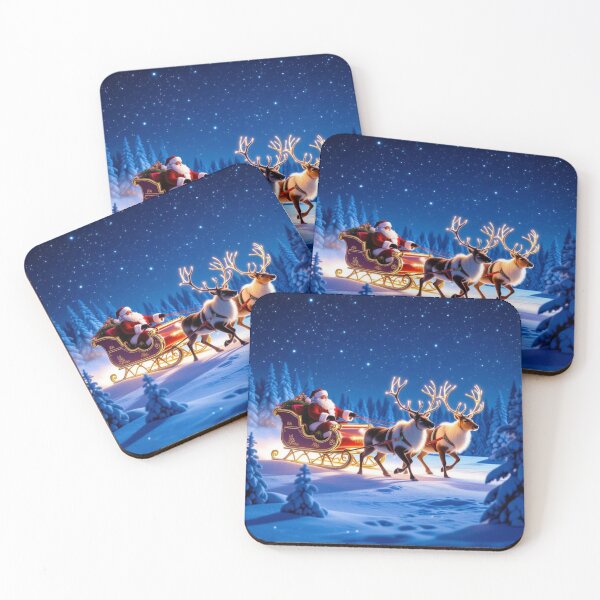 Item preview, Santa’s Sleigh Ride – Magic, light & winter joy over snowy mountains & starry skies designed and sold by FotoworldEdel.