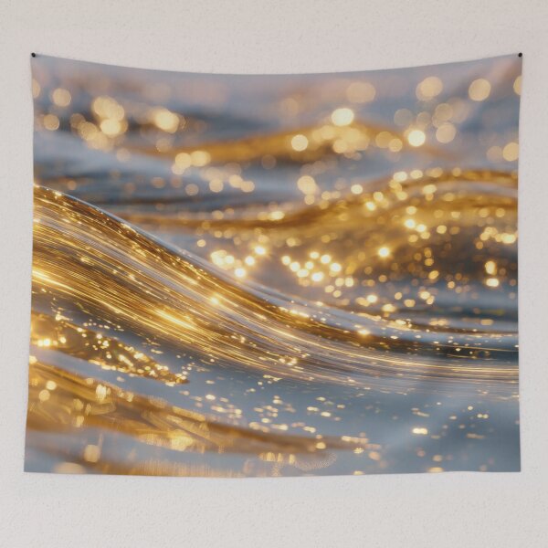 Item preview, Golden waves shimmering on water designed and sold by anytka.