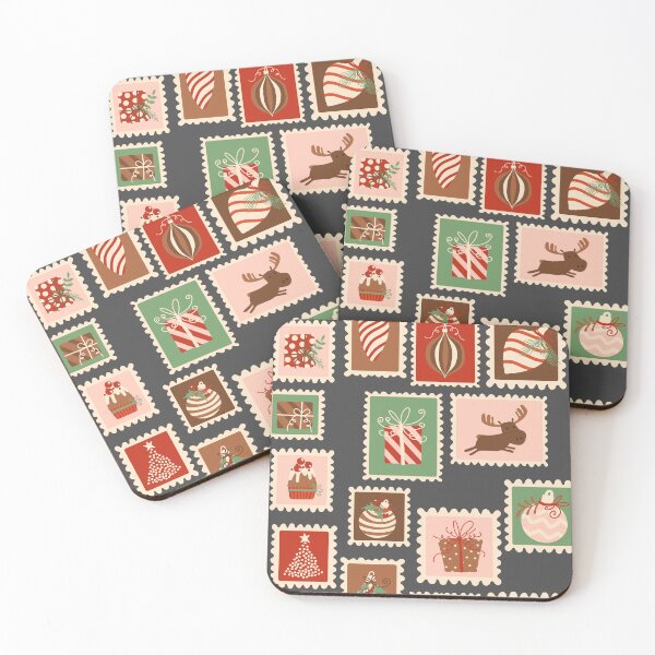 Item preview, Christmas Postage Stamps - dark designed and sold by space-kitten.