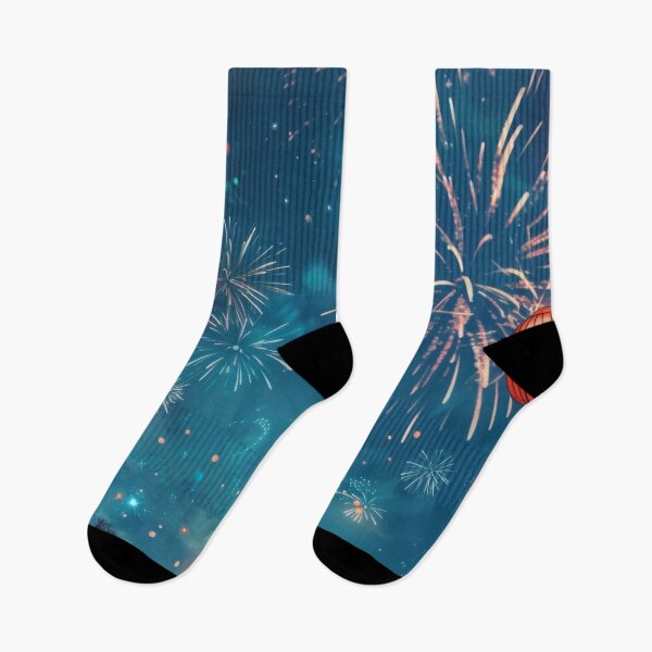 Item preview, Traditional Chinese lanterns against fireworks in night sky, background, AI generated designed and sold by dvoevnore.