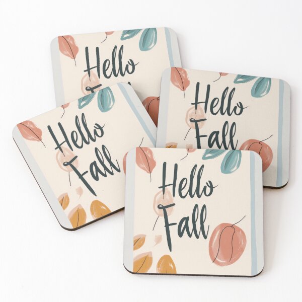 Item preview, Autumn greeting card with colorful leaves and text hello fall, AI generated designed and sold by dvoevnore.