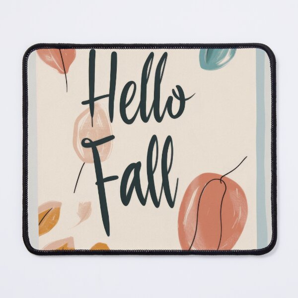 Item preview, Autumn greeting card with colorful leaves and text hello fall, AI generated designed and sold by dvoevnore.