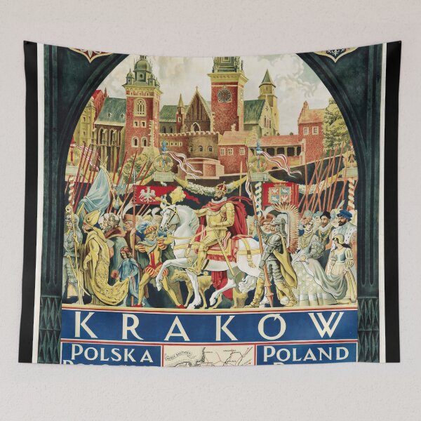 Item preview, Vintage Krakow Travel Poster | 1936 Polish State Railways | Historical Art Print & Medieval Imagery | Collectible Wall Decor designed and sold by artofuniverse.