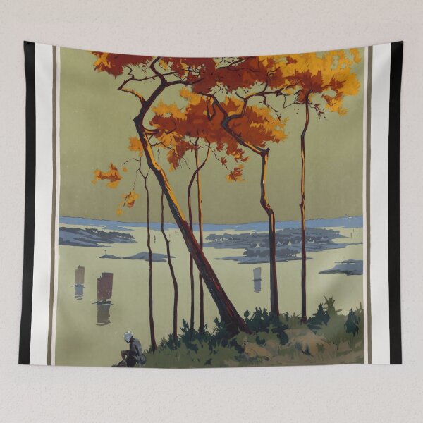 Item preview, Vintage Art Nouveau Travel Poster | Chemin de Fer de Paris à Orléans | Golfe du Morbihan | Coastal Railway Art designed and sold by artofuniverse.