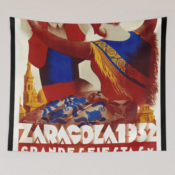 Item preview, Vintage 1932 Zaragoza Poster | Grandes Fiestas y Ferias del Pilar | Art Deco Style | Bold Colors & Cultural Heritage designed and sold by artofuniverse.