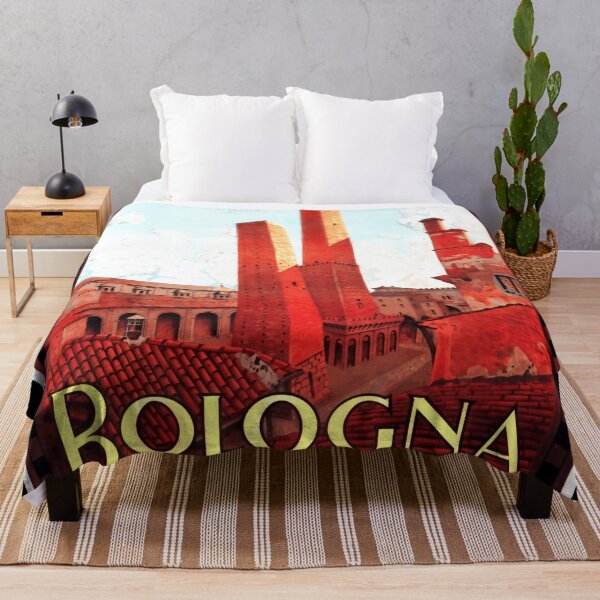 Item preview, Vintage Bologna Italy Travel Poster | Art Deco Style | Two Towers Asinelli & Garisenda | Historical Architecture Print designed and sold by artofuniverse.