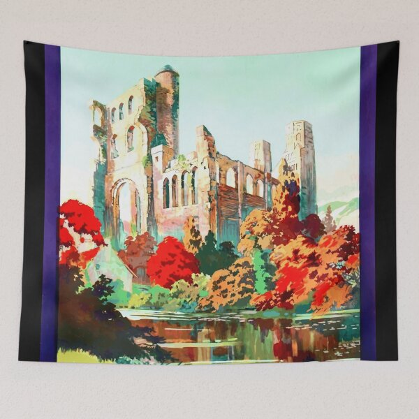 Item preview, Vintage Travel Poster | Abbaye de Jumièges Art | Bold Colors | French Railway | Historic Abbey | Mid 20th Century Design designed and sold by artofuniverse.