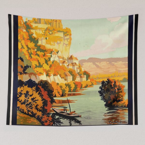 Item preview, Vintage Travel Poster | Chemin de Fer d'Orléans 1923 | Beynac | Dordogne River | Constant Duval | French Railway Art designed and sold by artofuniverse.