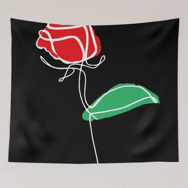 Item preview, Single red rose continuous line art designed and sold by PholPol1959.