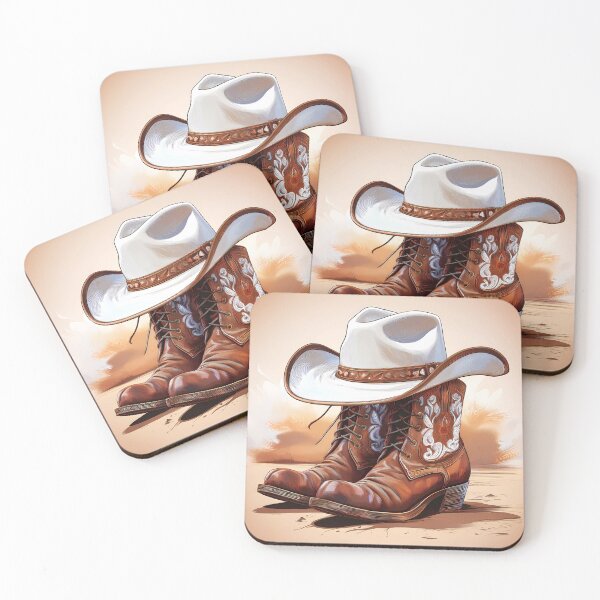 Item preview, Western style cowboy boots print with rodeo spirit designed and sold by Clara Fruggeri.