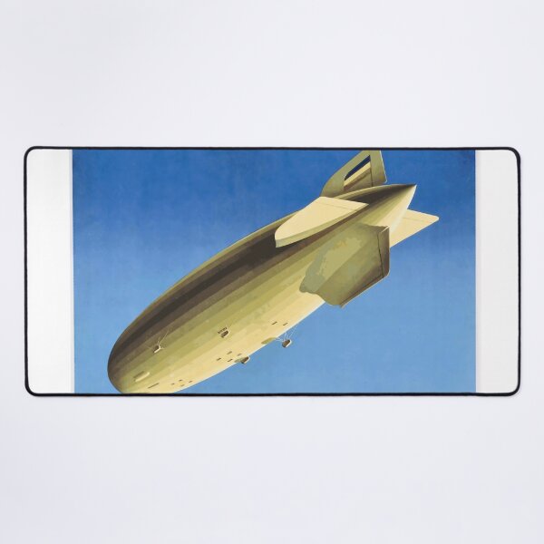 Item preview, Vintage Art Deco Travel Poster | Zeppelin Over Ocean | Transatlantic Airship Flight | 1920s & 1930s Aviation Artwork designed and sold by artofuniverse.