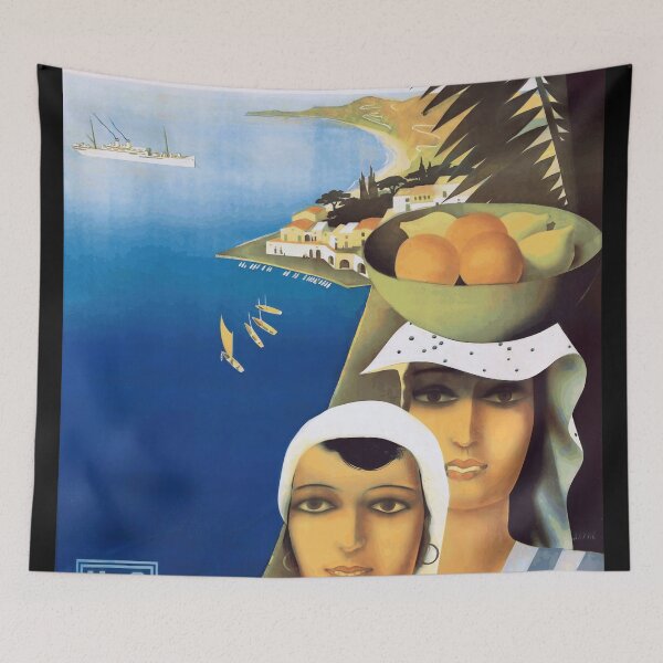 Item preview, Vintage Art Deco Travel Poster | HAPAG Mediterranean & Orient Cruise | Retro 1920s Tourist Decor | Exotic Coastal Landscape designed and sold by artofuniverse.