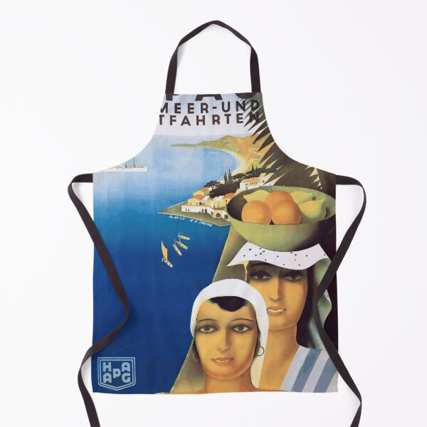 Item preview, Vintage Art Deco Travel Poster | HAPAG Mediterranean & Orient Cruise | Retro 1920s Tourist Decor | Exotic Coastal Landscape designed and sold by artofuniverse.