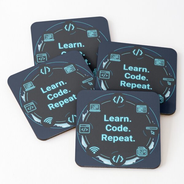 Item preview, Learn. Code. Repeat. – Modern Design for Programmers & Tech Students designed and sold by Amr Darwish Graphic designer.