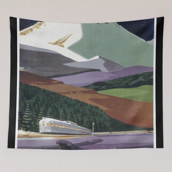 Item preview, Vintage Travel Poster | California Zephyr Train Art | Scenic Western Landscape | Mid Century Wall Decor & Vista Dome Views designed and sold by artofuniverse.