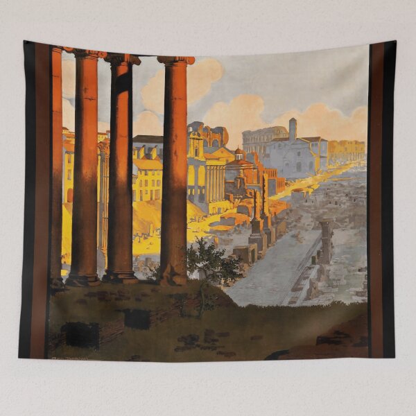 Item preview, Vintage Art Nouveau Travel Poster | Paris-Lyon-Méditerranée Railway to Rome | Ancient Roman Ruins & Classical Elegance designed and sold by artofuniverse.