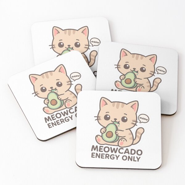 Item preview, Meowcado Energy Only – Cute Avocado Cat Sticker | Funny Kawaii Cat Aesthetic designed and sold by mirozeliea.