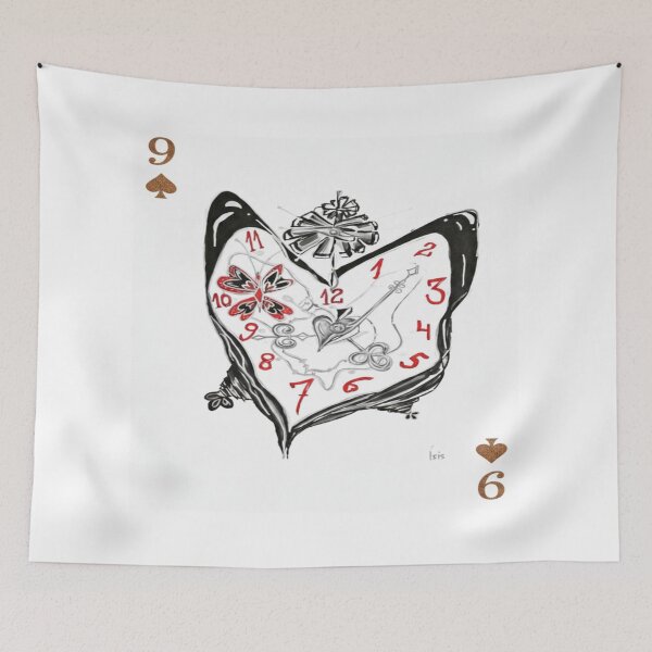 Item preview, Surreal Heart Clock – Nine of Spades designed and sold by Ateliê dos Naipes .