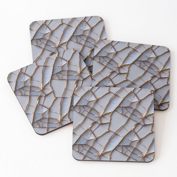 Item preview, Kintsugi Gold Crackle Wabi Sabi Seamless Pattern designed and sold by SketchNStyle.