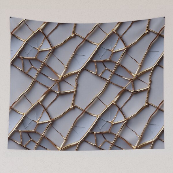 Item preview, Kintsugi Gold Crackle Wabi Sabi Seamless Pattern designed and sold by SketchNStyle.