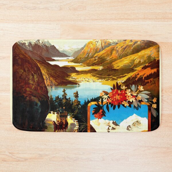 Item preview, Vintage Upper Engadine Travel Poster | Swiss Alps Art | Chemins de Fer de l'Est | Early 20th Century Scenic Railway Print designed and sold by artofuniverse.