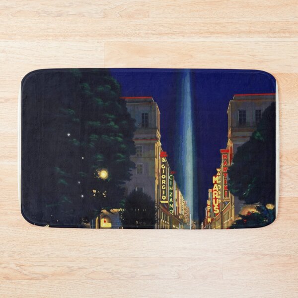 Item preview, Vintage Torino Travel Poster | Art Deco Night Scene | Italy Tourism Art | Vibrant Street & Fountain | Classic City Architecture designed and sold by artofuniverse.