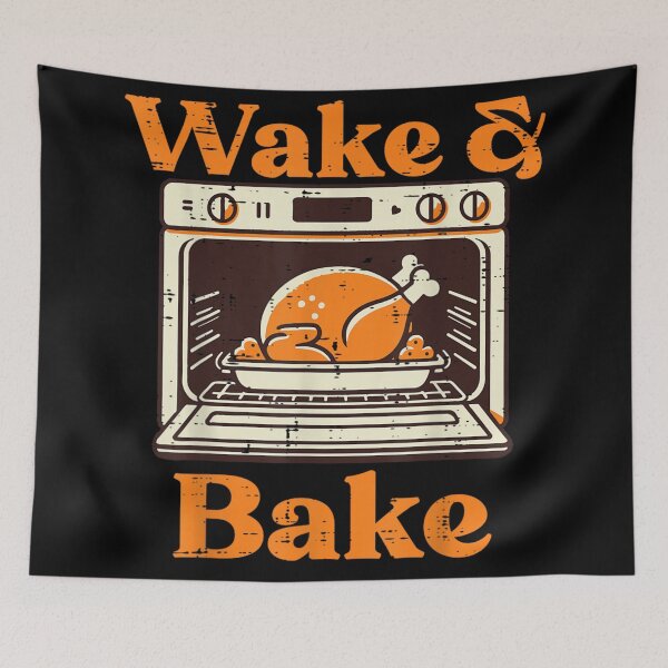 Item preview, Wake & Bake Funny Turkey Design Cooking In The Oven Thanksgiving Food Humor designed and sold by Chaya Reid.