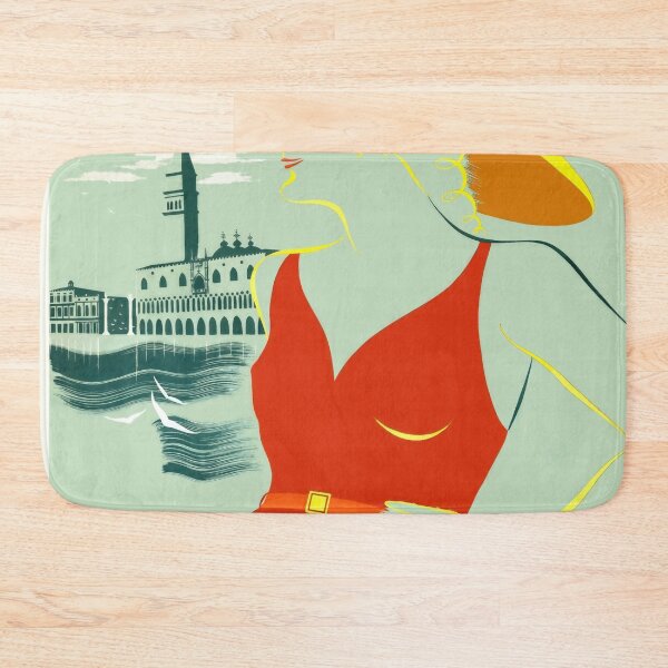 Item preview, Vintage 1938 Venezia Lido Travel Poster | Art Deco Style | Venice Italy | Retro Graphic Design & Bold Colors designed and sold by artofuniverse.