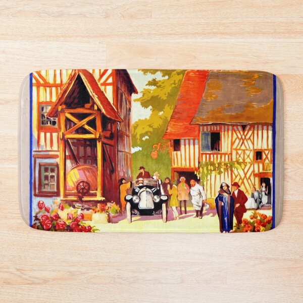 Item preview, Vintage Pont-Audemer Travel Poster | Auberge du Vieux Puits Art | Normandy France Decor | Rustic Charm & Adventure designed and sold by artofuniverse.