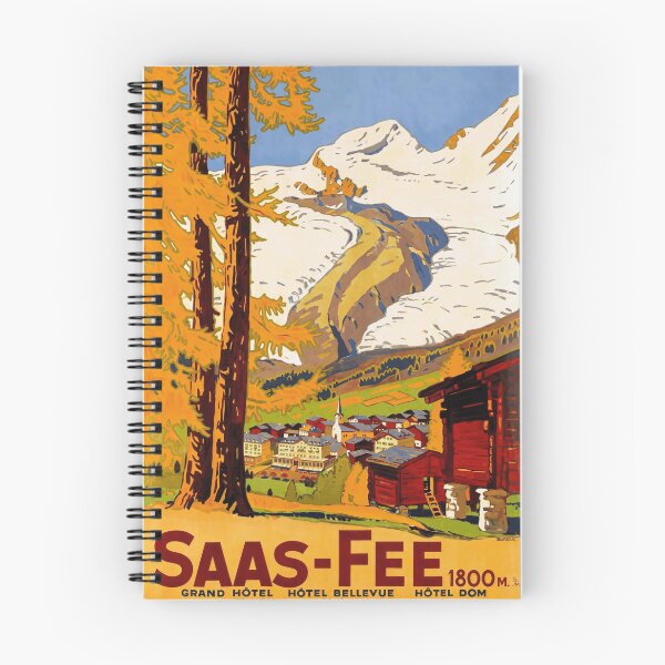 Item preview, Vintage Saas-Fee Travel Poster | Art Deco Style | Swiss Alps Adventure | Skiing & Mountaineering | Mid-20th Century Charm designed and sold by artofuniverse.