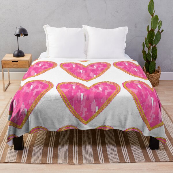 Item preview, Pink Glitter Heart with Brush Texture and Gold Trim designed and sold by ArtfulWeave.