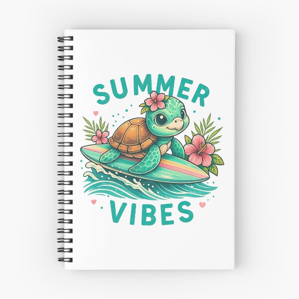 Item preview, Cute Surfing Turtle with Summer Vibes Text designed and sold by ArtfulWeave.