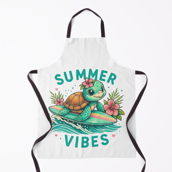 Item preview, Cute Surfing Turtle with Summer Vibes Text designed and sold by ArtfulWeave.