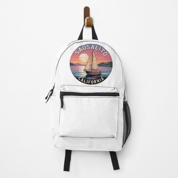 Item preview, Sausalito California – Retro Sailboat Sunset Coastal Design, Bay Area Travel Art, Ocean View Vintage Style Illustration designed and sold by CircinusStore.