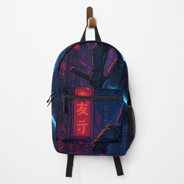 Item preview, Urban Samurai – Cyberpunk Japanese Warrior Neon City T-Shirt Design designed and sold by HAFIZ-DP.