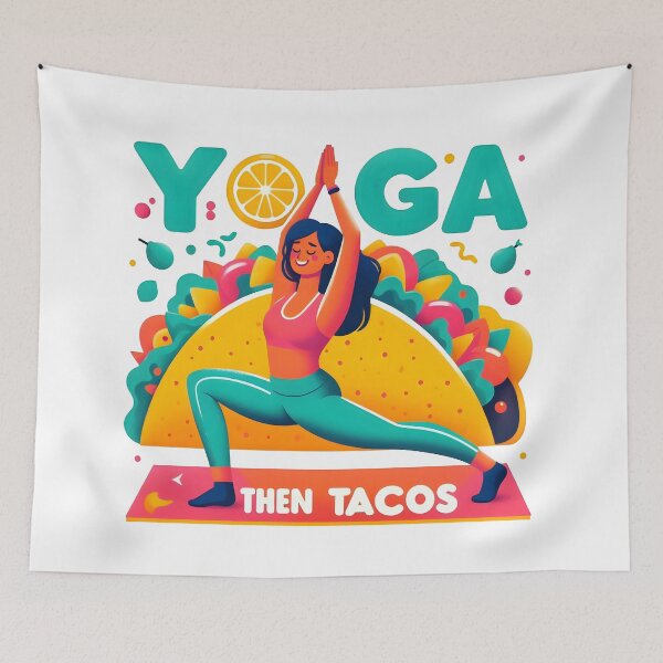 Item preview, balance, asana, relaxation, strength, yoga pose, yoga then tacos designed and sold by TrueArtVibes.